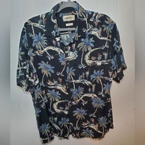 Campia Moda Hawaiian Shirt Coctails and Palm Trees Size Xl